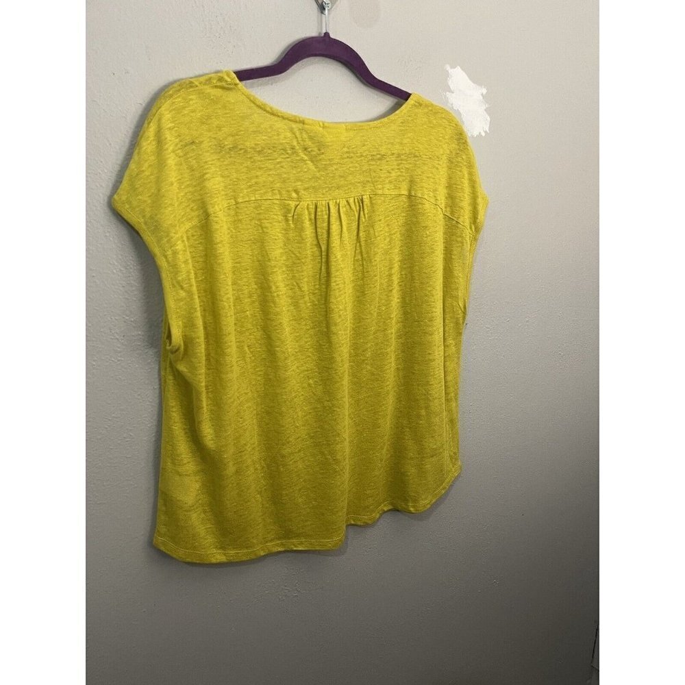 Joie Linen Tshirt Boxy Burnt Out Short Sleeve Size Large Green - Picture 6 of 9